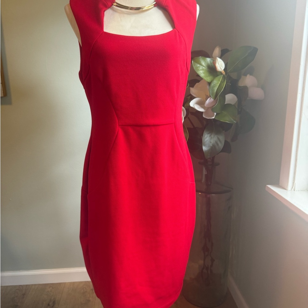 Bisou Bisou Red Midi Sheath Dress